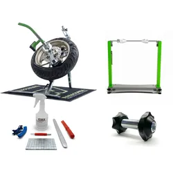 Rabaconda Street Bike Reifenmontiergerät Set für KTM 1290 Super Duke Silber Rabaconda Wuchtbock Flüssigkeit