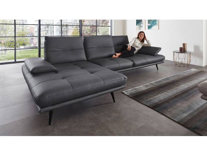 Echtleder Sofa Roma mit Sitzverstellung