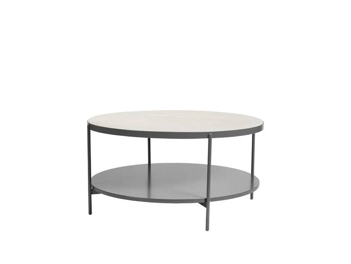 SMD Design Lene Couchtisch Grau, Eschenfurnier weiß pigmentiert