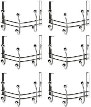 ​YBM Home Silver Chrome Over the Door Hanger Hooks Stainless Steel