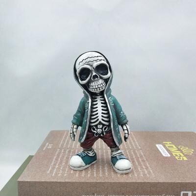 Inspire Essentials Mini Skeleton Skull Figurine Halloween Decor Statue 2