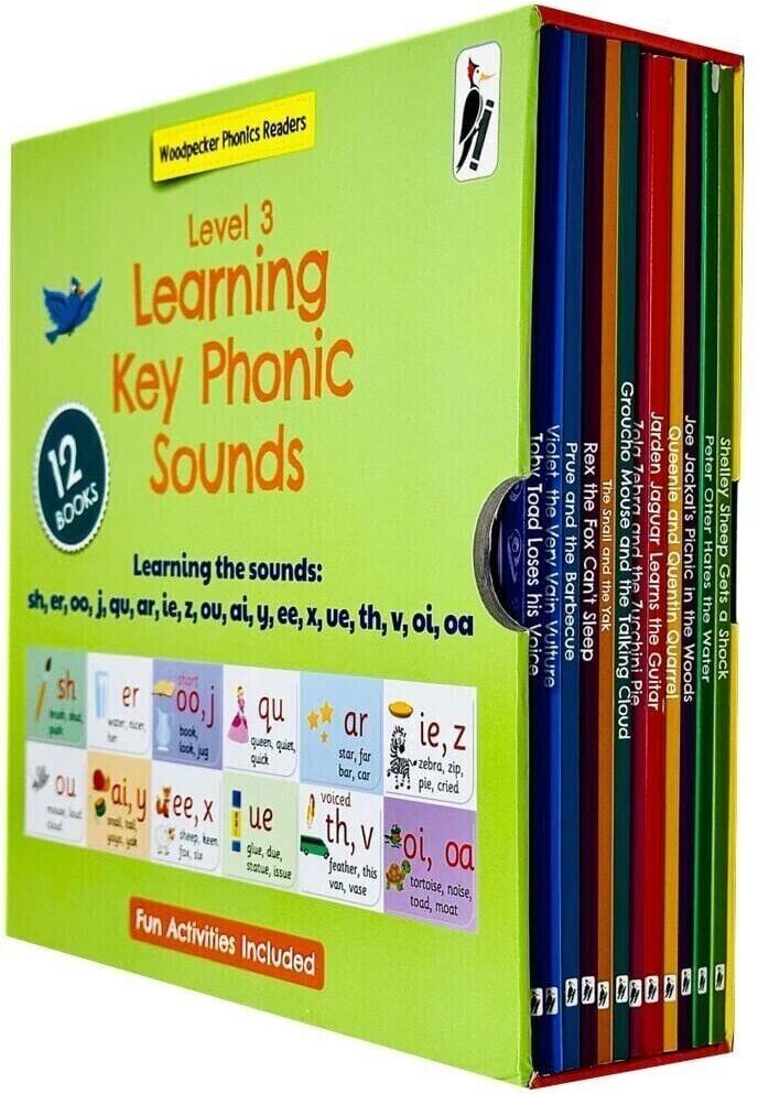 My Third Phonic Sounds (Level 3) with Included Fun Activities 12 Books Collection Box Set - Ages 4+ - Paperback Woodpecker Books Publishing