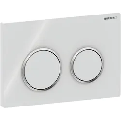 Geberit Omega20 Betätigungsplatte, für 2-Mengen-Spülung, 115.085.KJ.1, Farbe: weiß / hochglanz-verchromt / weiß