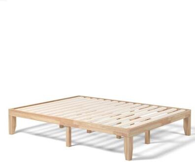Costway Queen Size 14 Inch Wooden Bed Mattress Frame-Natural