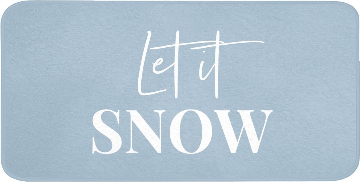 Antislip Badmat Let it snow - Blauw - 120 x 60 cm