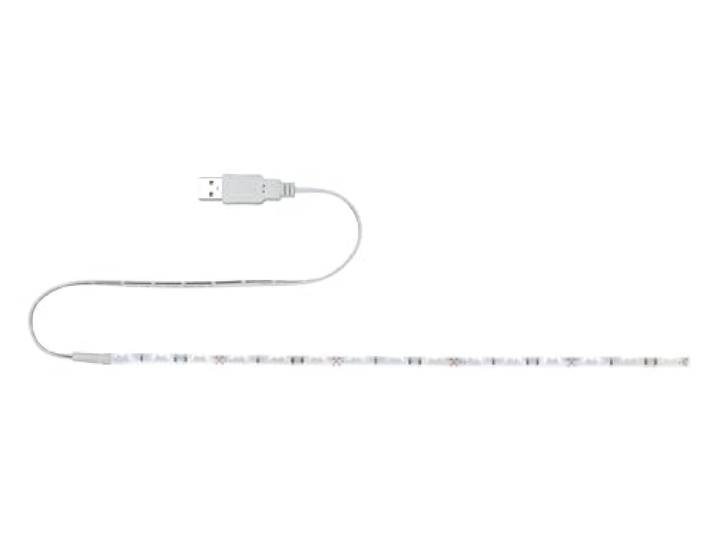 Paulmann 70455 Functie USB-Strip 30cm daglicht wit 1,5W 5V wit metaal/kunststof 70455 toetsenbordverlichting lichtband lichtstrips, 30 x 5 x 0.25 cm