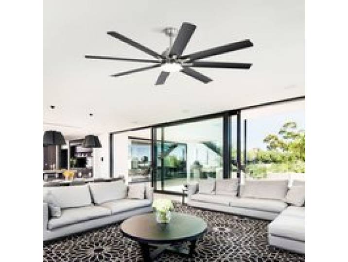 Plafonnier ventilateur 66 pouces modèle 8 pales connecté LED dimmable moteur DC 6 vitesses inversable fourni avec télécommande