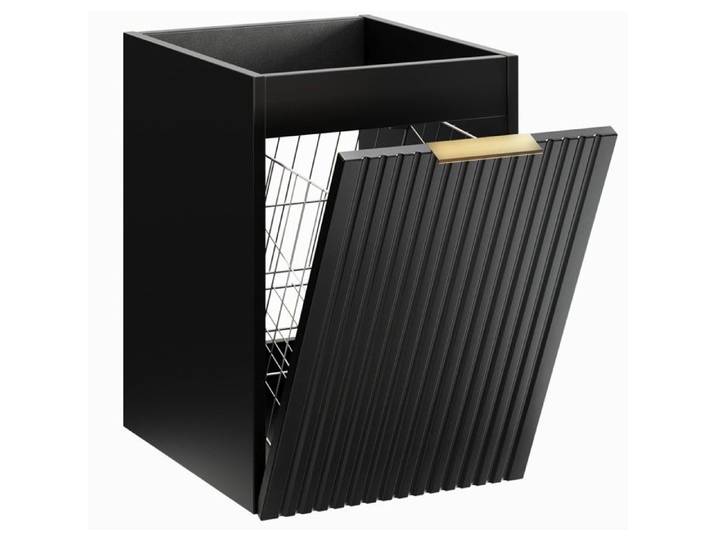 Meuble bas de salle de bain avec panier à linge ADEL NOIR 40 cm