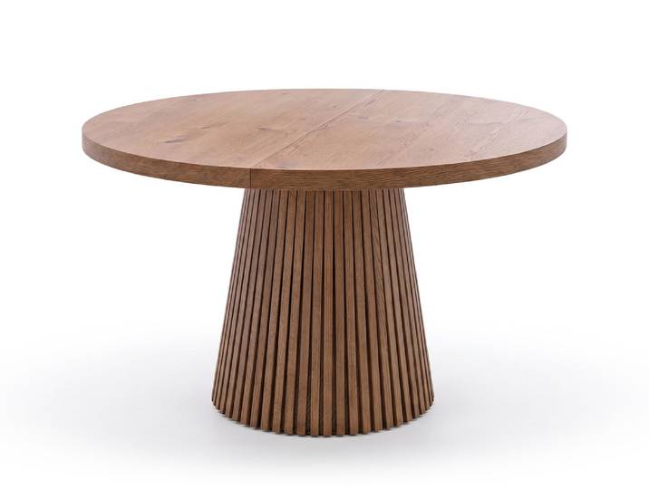Table de repas ronde extensible Alp Chene Antique - Basika
