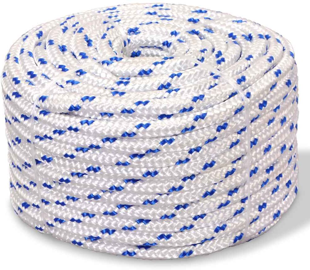 vidaXL Corde de bateau Polypropylène 10 mm 250 m Blanc