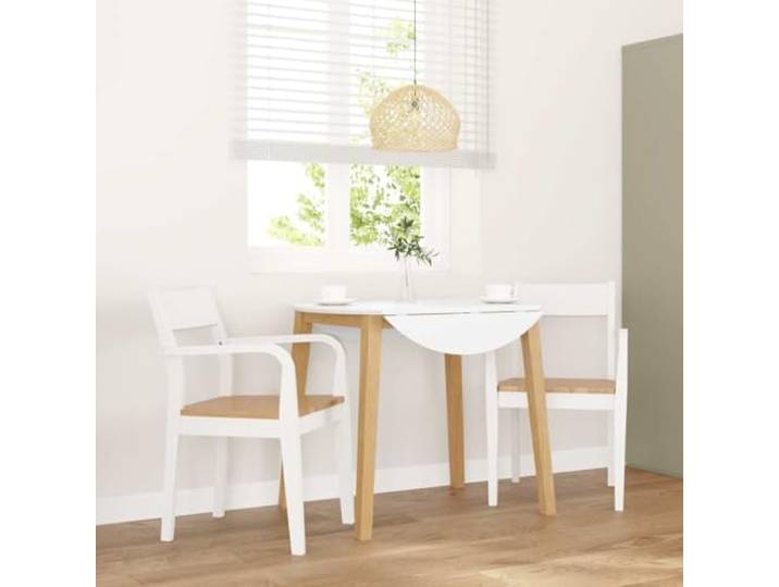 KTHLBRH Esszimmerstühle 2 STK. Weiß Massivholz Gummibaum Ergonomische Rückenlehne, stoßfestes Gummibaumholz, vielseitig nutzbar, pflegeleichte Oberfläche, stabiles Naturmaterial