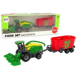 Erntemaschine mit Anhänger Landmaschine grün rot
