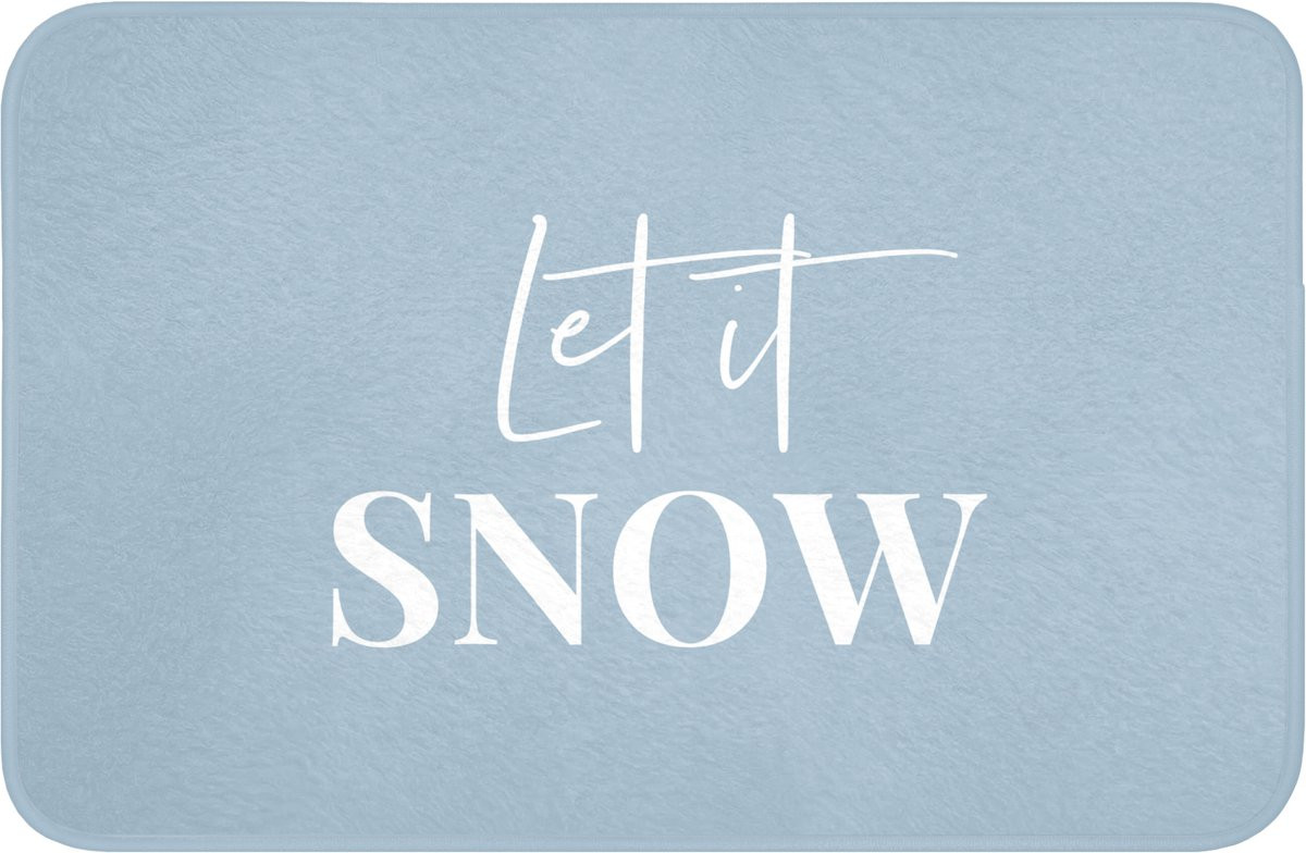 OnlyWow Badmat Let it snow Blauw - Antislip - 60 x 40 cm
