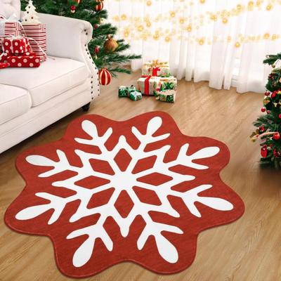 Garvee Snowflake Shape Christmas Area Rug