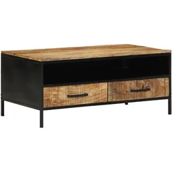 vidaXL Couchtisch 90x50x40 cm Massivholz Raues Mango