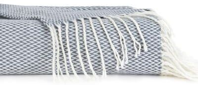 Becky Cameron Throw Blanket Herringbone with Fringed Edges