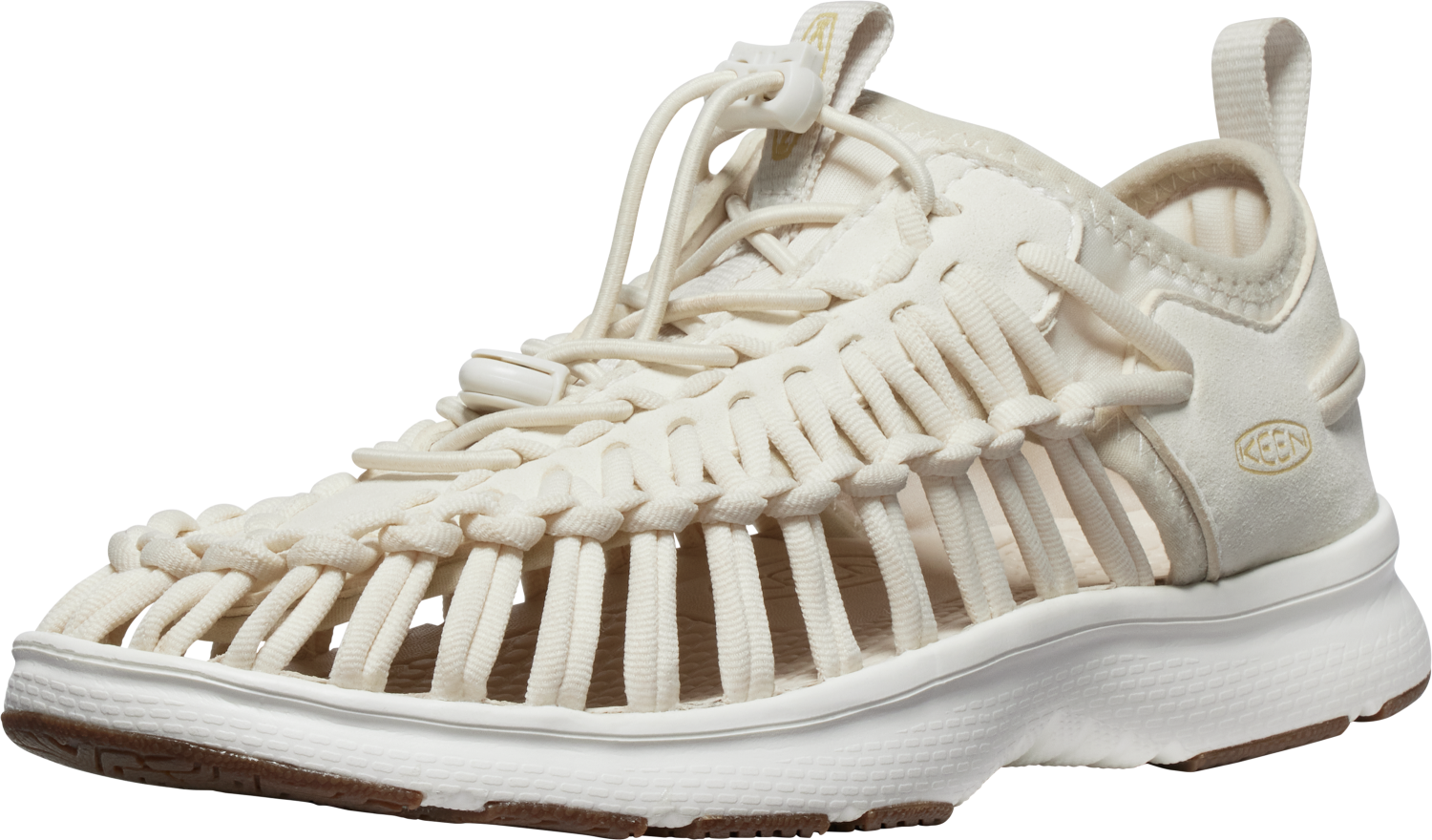 Sandale KEEN "UNEEK O3", Damen, Gr. 38,5, weiss (birch, star weiß), Textil, Schuhe Sandale birch, star weiß 38,5