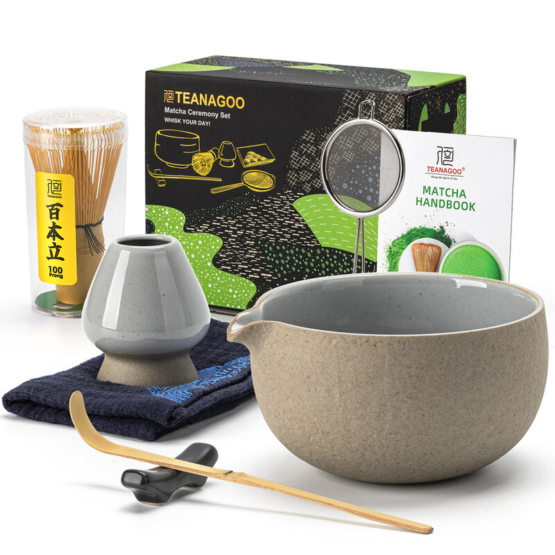 TEANAGOO Matcha Set - 7-delige Matcha Kit voor Ceremonie met Chawan en Accessoires