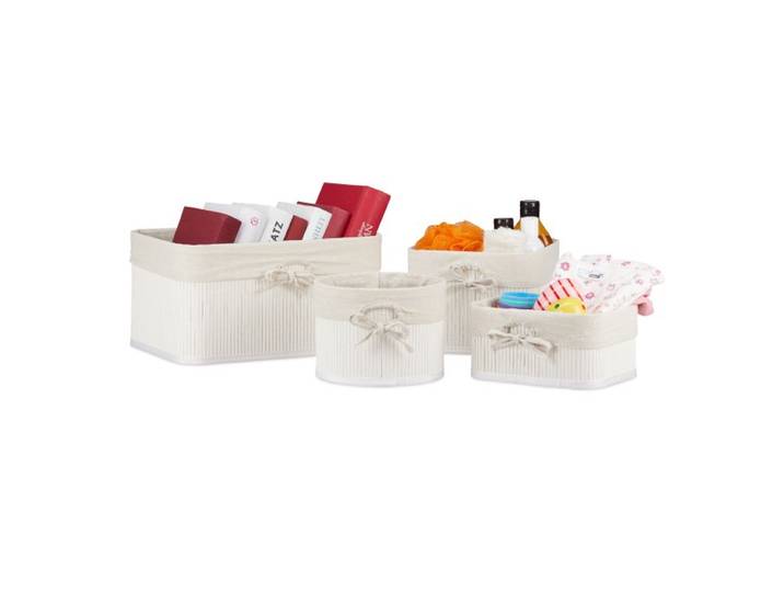 Relaxdays Aufbewahrungskorb 4er Set aus Bambus