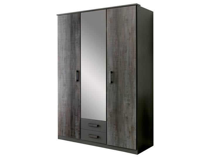 Z2 Drehtürenschrank 3trg. DUISBURG, Graphit, Holznachbildung