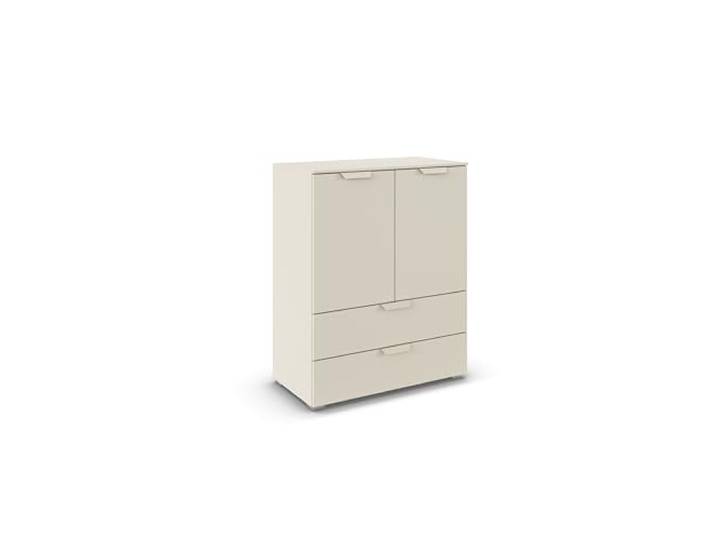 Rauch Möbel ADITIO, Kommode, Farbe Beige, Breite 80 cm Highboard im modernen Look, 2-türig, 2 Schubladen, Soft-Close-Funktion, für Schlafzimmer, Gästezimmer, Wohnzimmer, Flur