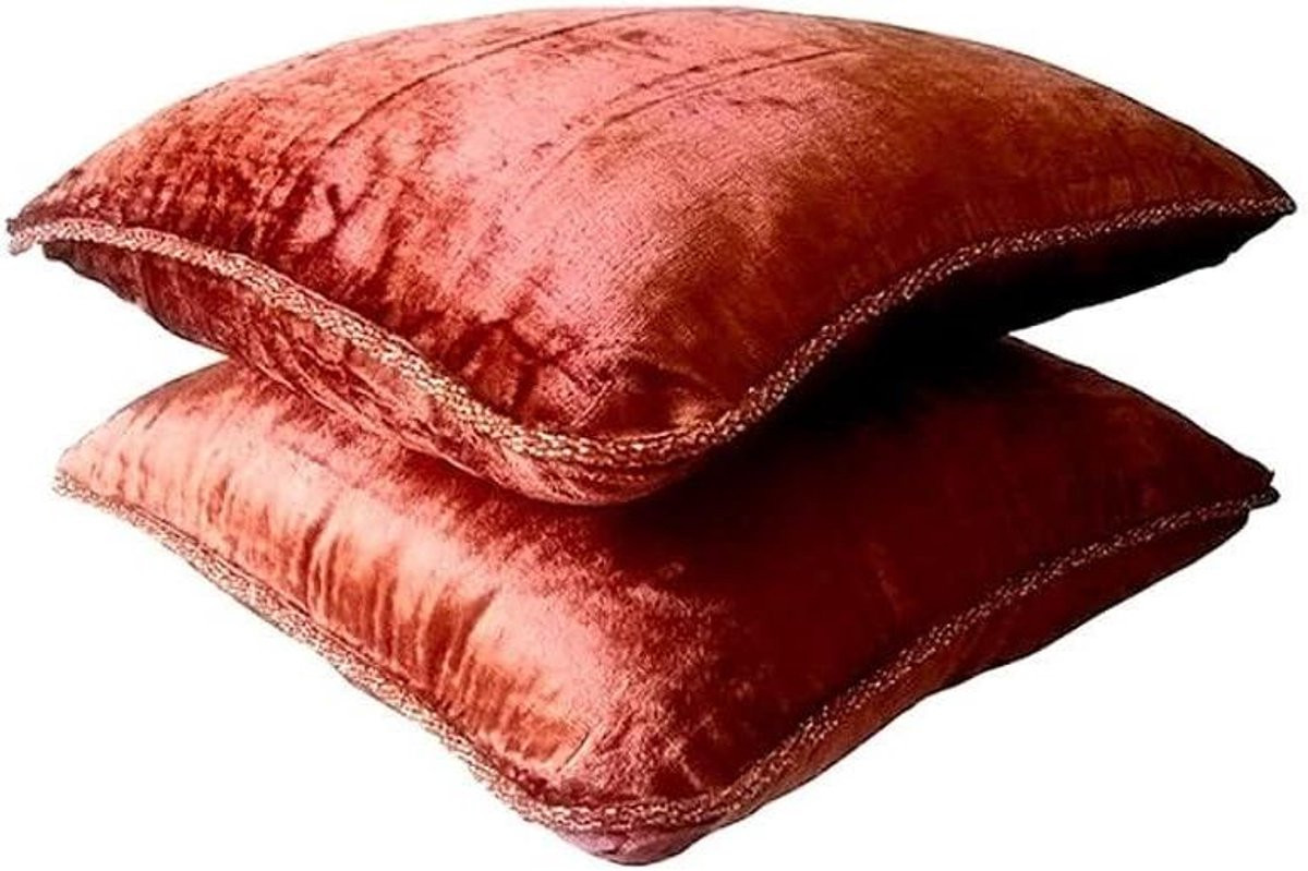 Handgemaakte Velvet Kussenhoes Roestbruin 40 x 40 cm