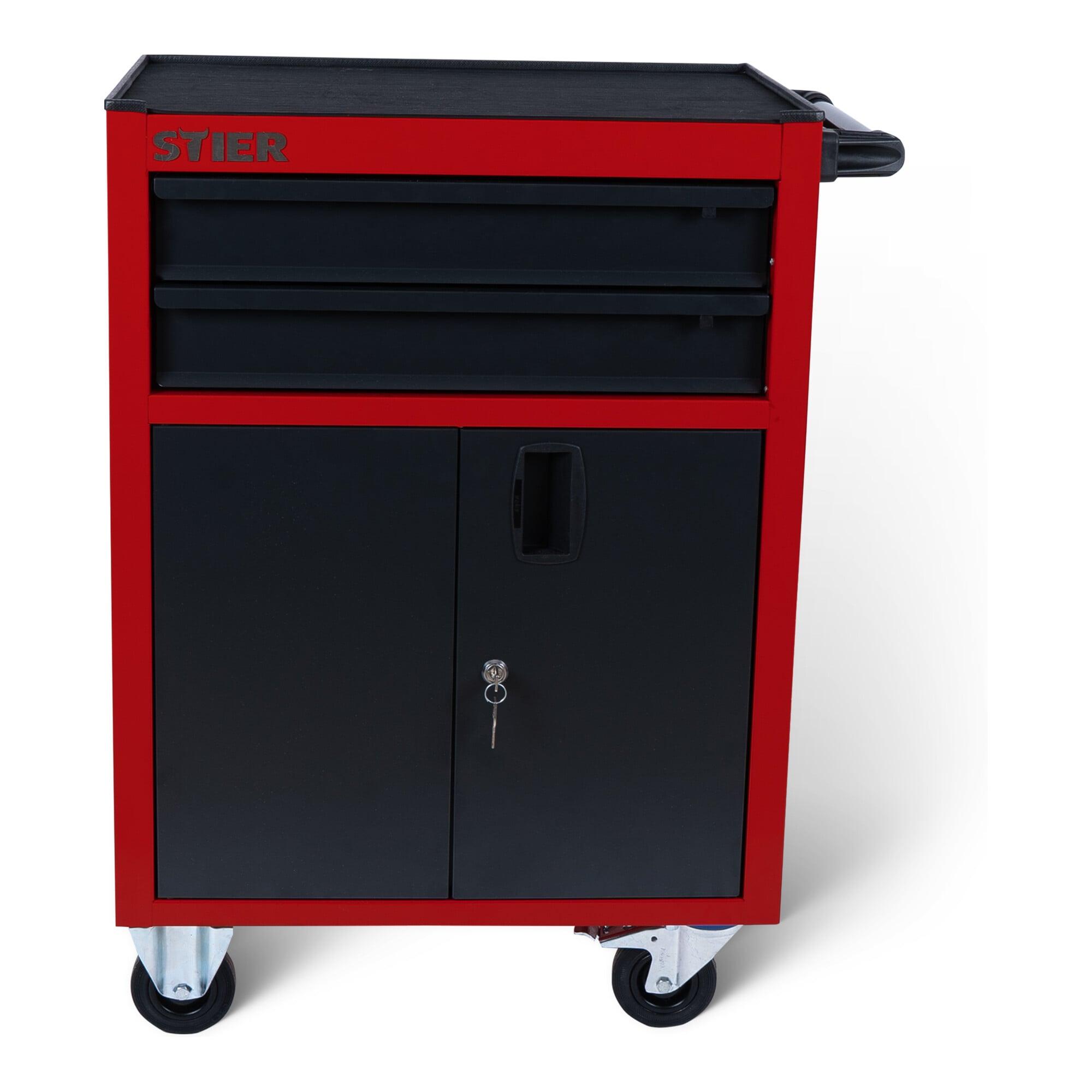 STIER Werkstattwagen Basic Kompakt, 2 Schubl., Unterschrank m. 2 Türen, 884x620x410 (907521)