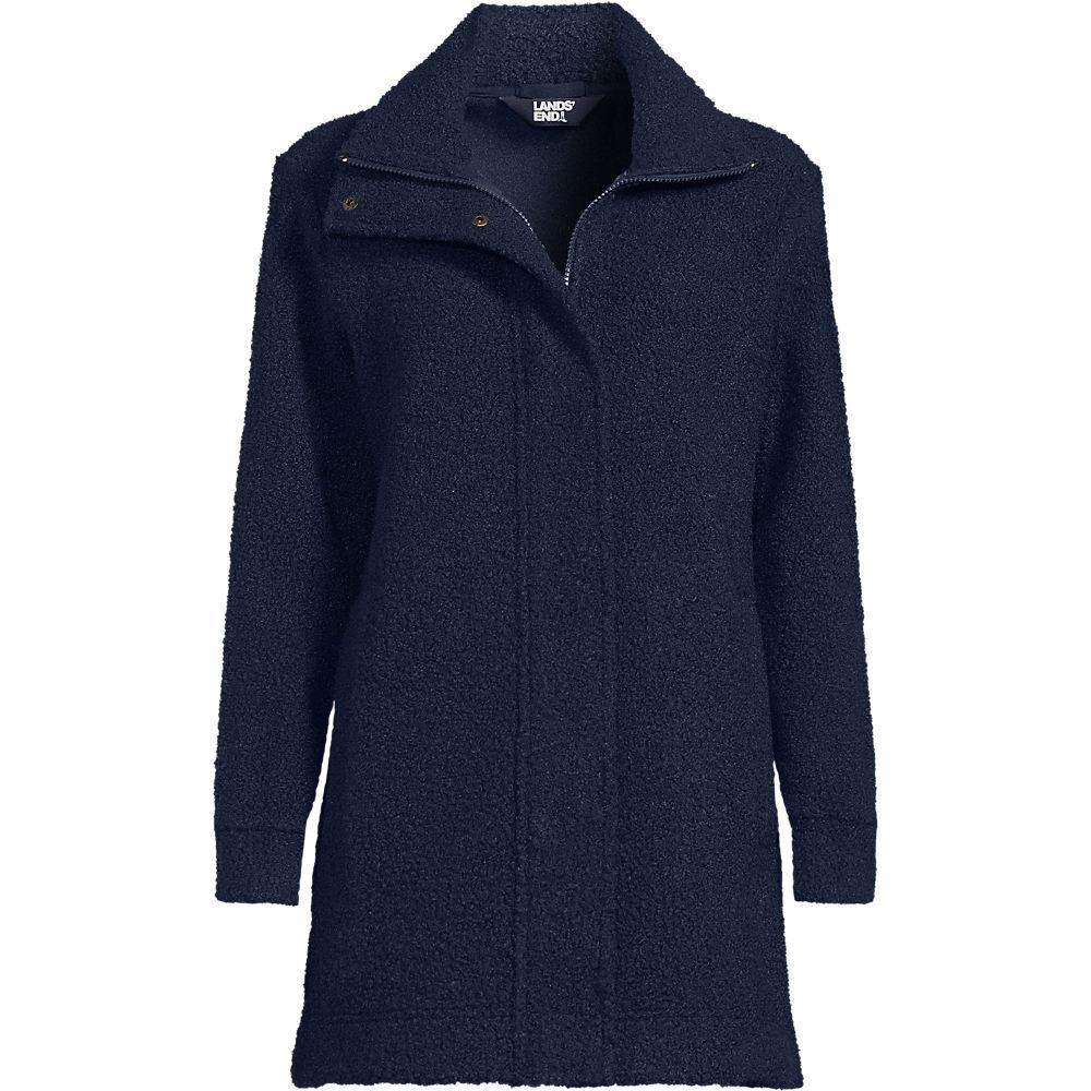 Bouclé-Jacke in Plus-Größe, Damen, size: plus, Blau, Polyester, by Lands' End