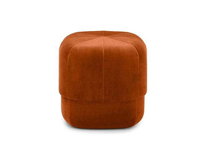 IXMLDAXD Der Stuhl, Soft Velvet Round Ottoman - Orange Padded Coffee Table Footstool for Living Room & Bedroom Extra Seating(Orange,40x40x46cm(16x16x18inch))