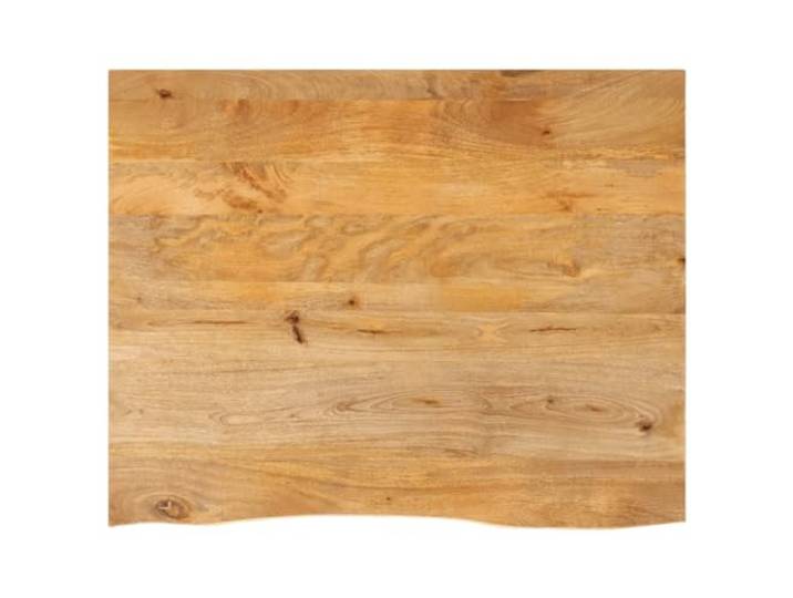 fsahslih Tischplatte 110x80x3,8 cm Massivholz Mango mit Baumkante Natürliches Unikat für Esszimmer und Küche, robuste Holzmaserung mit rustikalem Kantenverlauf für eigene Tischgestelle.