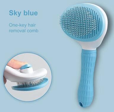 Inspire Curations Premium Long Hair Dog Hair Remover Brush Professional Pet Grooming & Fur Care Tool For Cats & Dogs blue