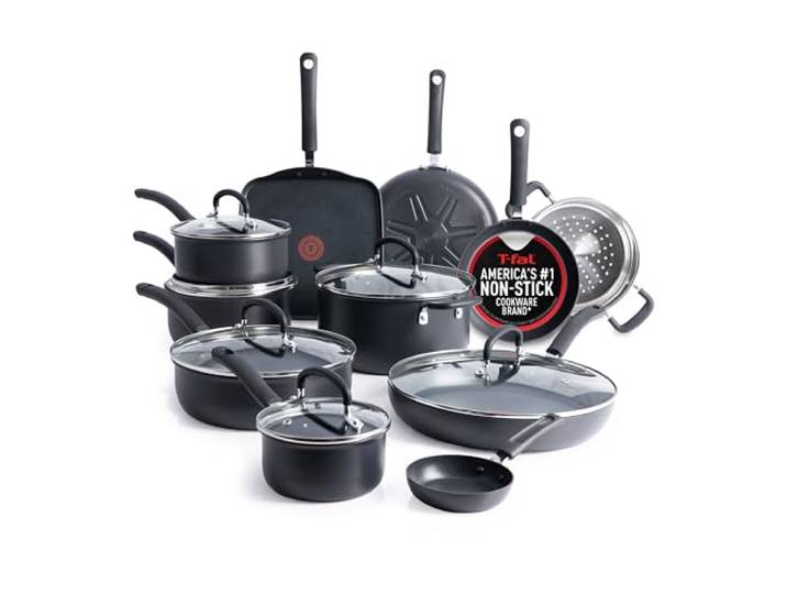 T-fal Kochgeschirr HA Titanium Antihaftbeschichtung 17-Piece schwarz