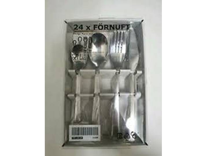 IKEA 5054809789449 FÖRNUFT Lot de 24 Ménagères Acier Inoxydable Argent 22 x 14 x 4 cm