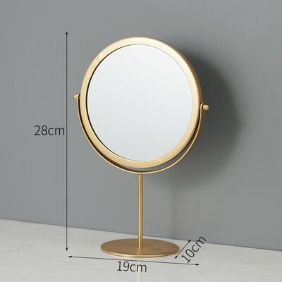 Fusion Finds Vintage Round Desktop Makeup Mirror With 360 Rotating Metal Stand For Vanity & Dressing Table high Footed Mirror