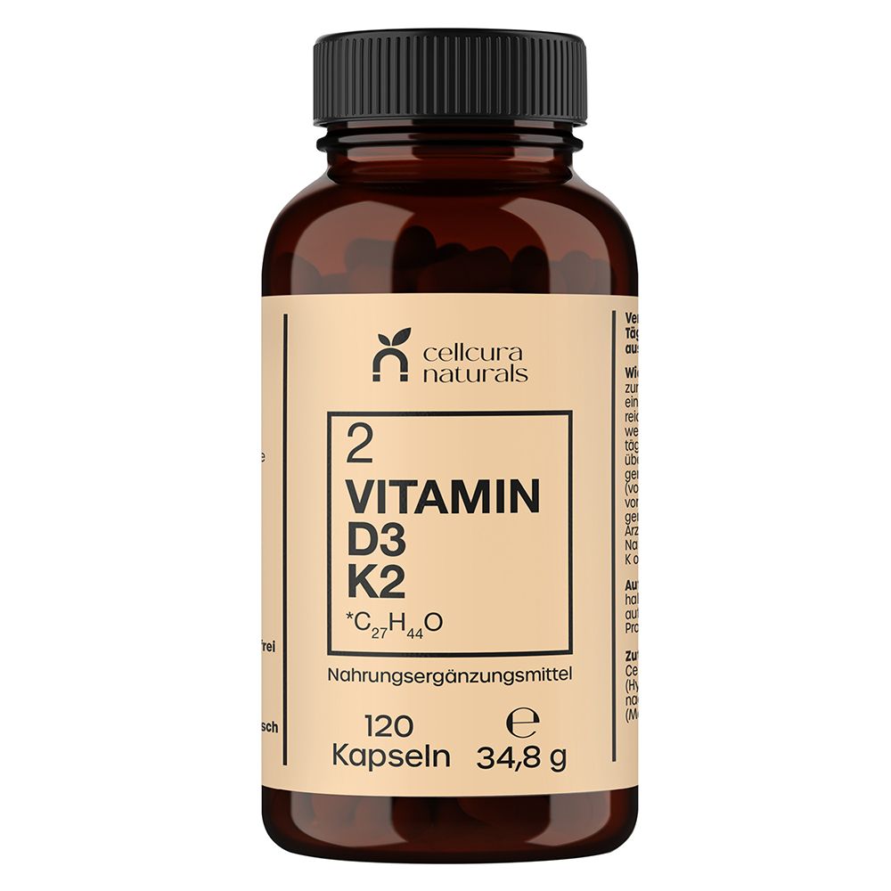 Cellcura Naturals Vitamin D3+K2 MK7 Kapseln 120 St