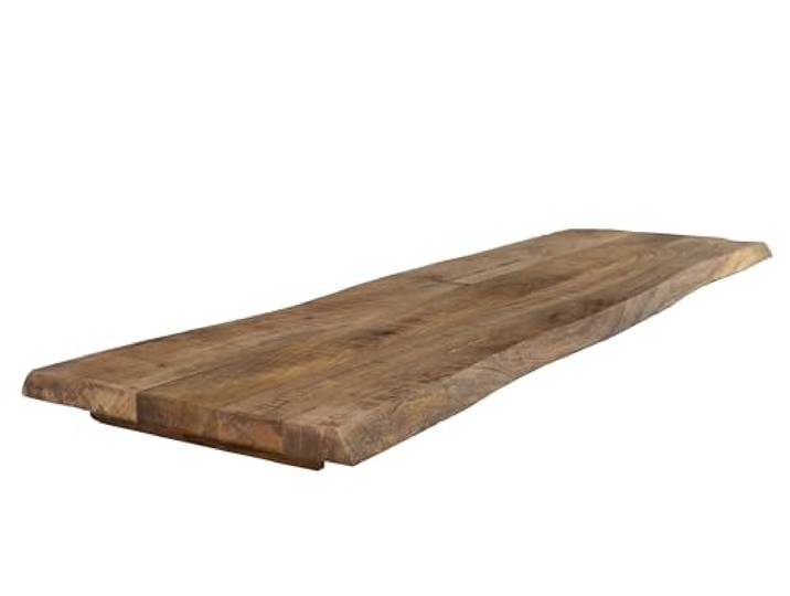 SAM Holzplatte Curtis 140x40 cm Mangoholz Baumkante Tischplatte Baumkanten-Platte massiv, raue Oberfläche, für Heimwerker, geeignet für Arbeitsplatten, Tische & Fensterbretter