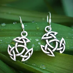 Drachensilber Offene Dreifalt Ohrhänger 925 Sterlingsilber (Paar) - Silber