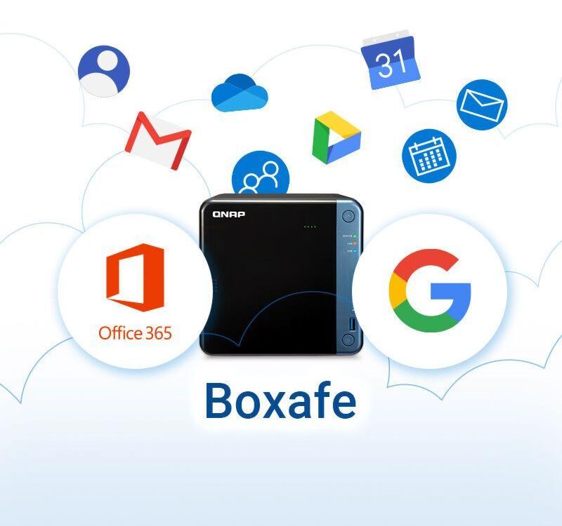 QNAP Boxafe M365, Sicherung/Wiederherstellung, 1 Lizenz(en), 1 Jahr(e), 12 Monat( e), 365 Tag(e), 100 Benutzer