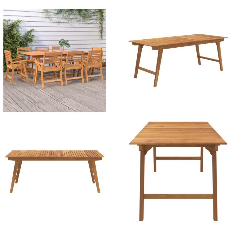 vidaXL Gartentisch 200x90x75 cm Massivholz Akazie - Gartentisch - Gartentische - Gartenmöbel - Esstisch