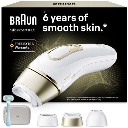Braun Depiladora Luz Pulsada IPL  Silk Expert S5 PL5311 - Branco  Dourado