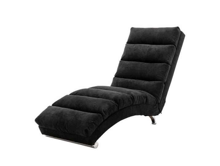 Lvhom Relaxliege Liegesessel,Relaxsessel,Leinenstoff,Schwarz, 55x84x148 cm, Gartenmöbel, Gartenliegen, Relaxliegen