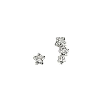 Paar Ohrstecker FIRETTI "Schmuck Geschenk Silber 925 Ohrschmuck Ohrringe Sterne", silber (silberfarben, kristallweiß, kristallweiß), Ohrringe, Damen, Silber 925 (Sterlingsilber), mit Zirkonia (synth.)