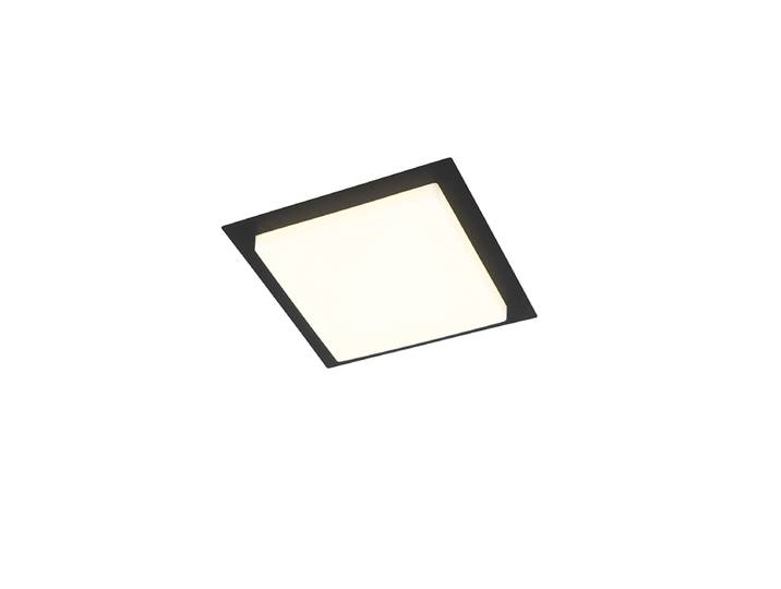 Plafonnier moderne noir carré avec LED IP44 - Lys