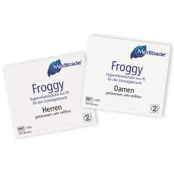 Meditrade® Froggy PE-Hygienehandschuh – transparent, reißfest, puderfrei, unsteril - Packung = 100 Stück, Herrengröße 100 St