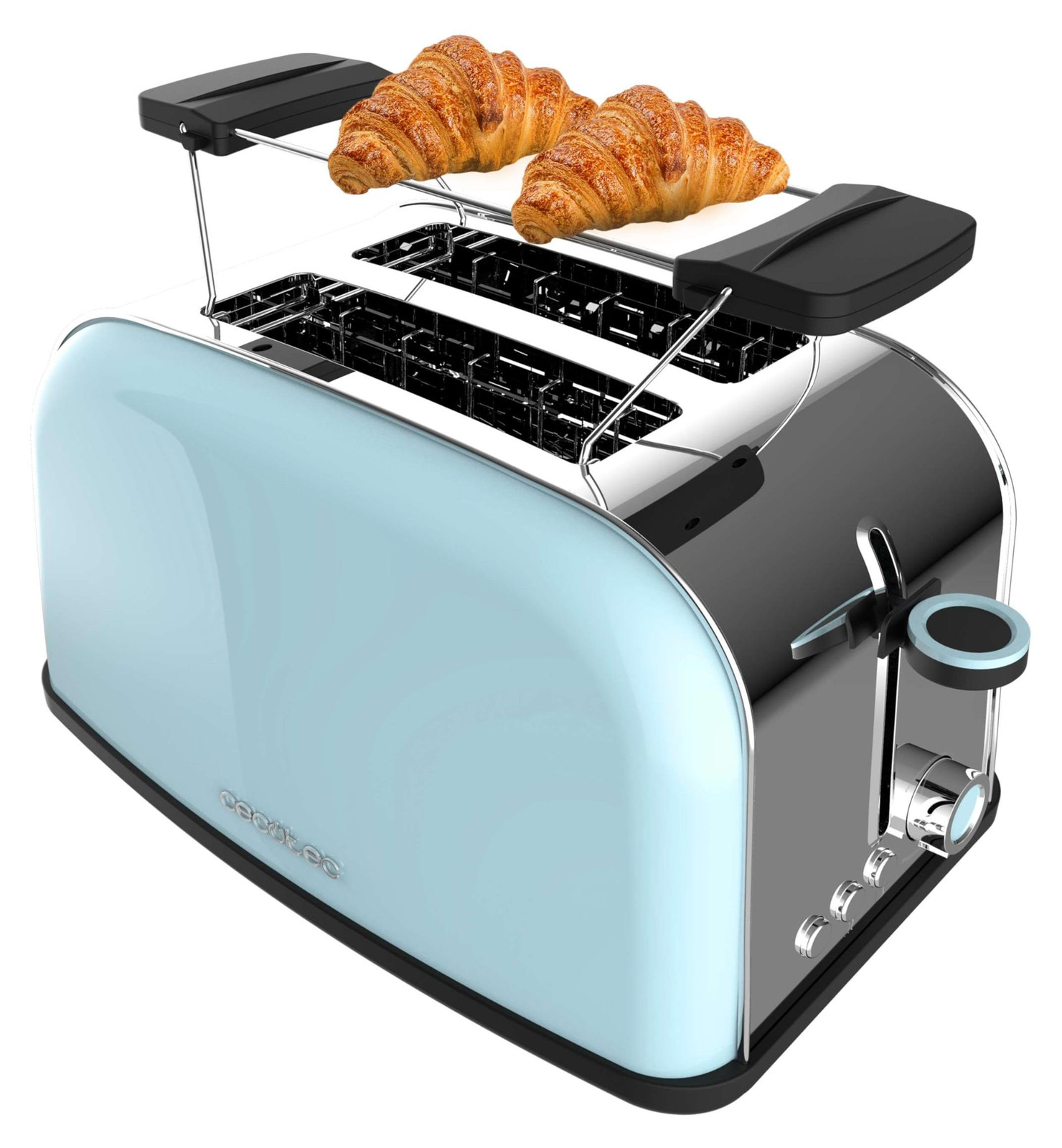 Cecotec Verticale broodrooster Toastin' time 850, blauw, 850W, dubbele gleuf
