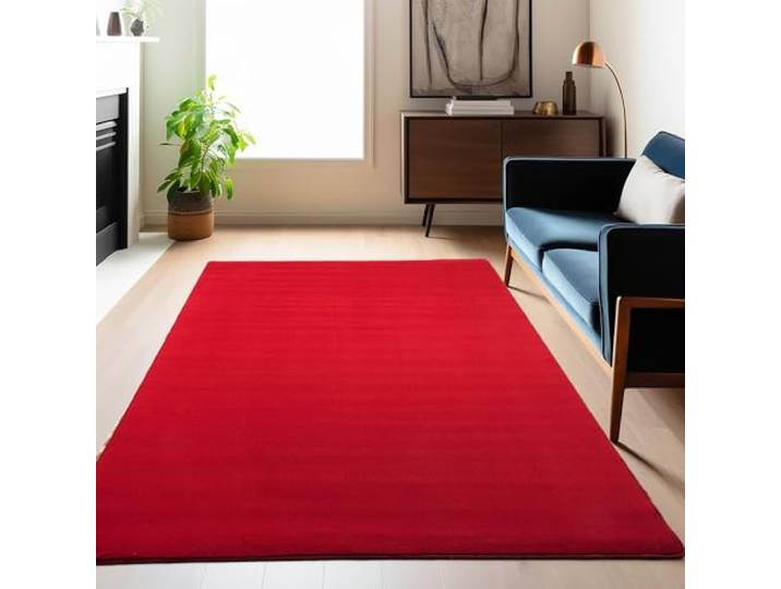 Carpetsale24 Tapis Lavable à Poils Courts 240x340 cm Rouge Moderne