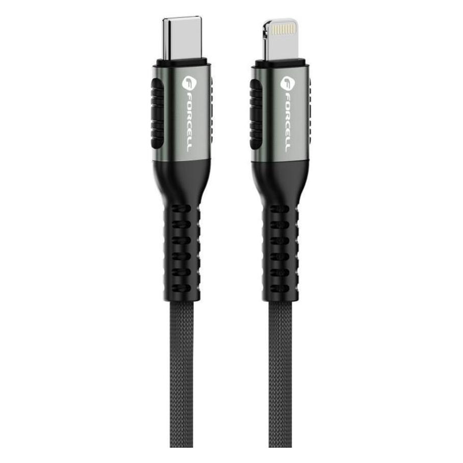 Forcell Cable F-ENERGY C259 cable Type C to Lightning PD 3A 27W Cafule 1,2 m black (1.20 m, 27 W) (5903396298226)