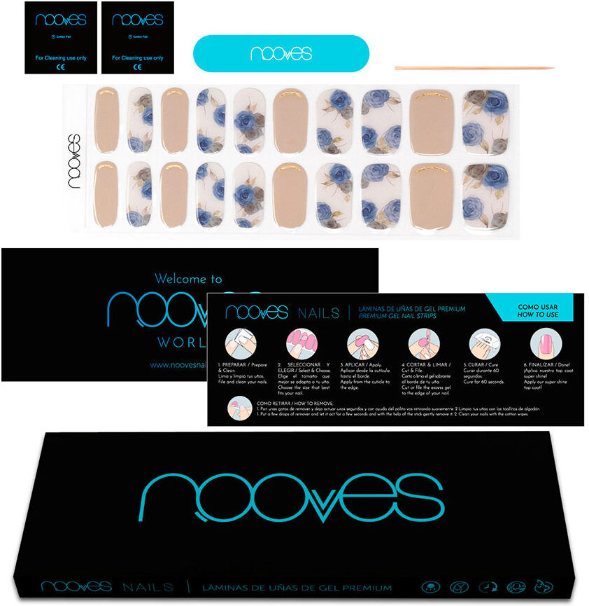 Nooves Gel Ongles élégant floral premium luxe #métallique
