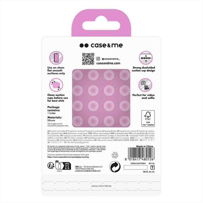 CASEME Supporto In Silicone A Ventosa Cmsilsuction3-rosa