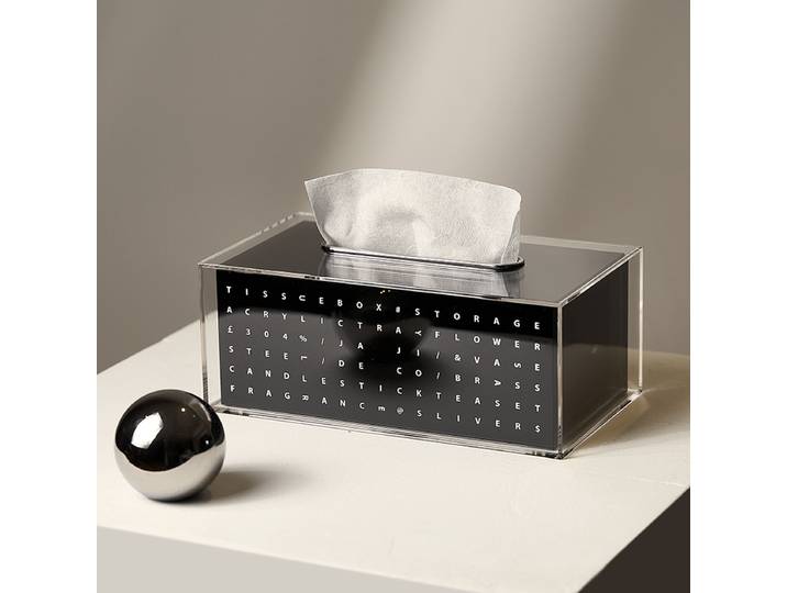 Boîte à mouchoirs avec lettres noires, rangement Simple pour serviettes de Table à manger, salon, Table basse, boîte à mouchoirs, accessoires de décoration intérieure